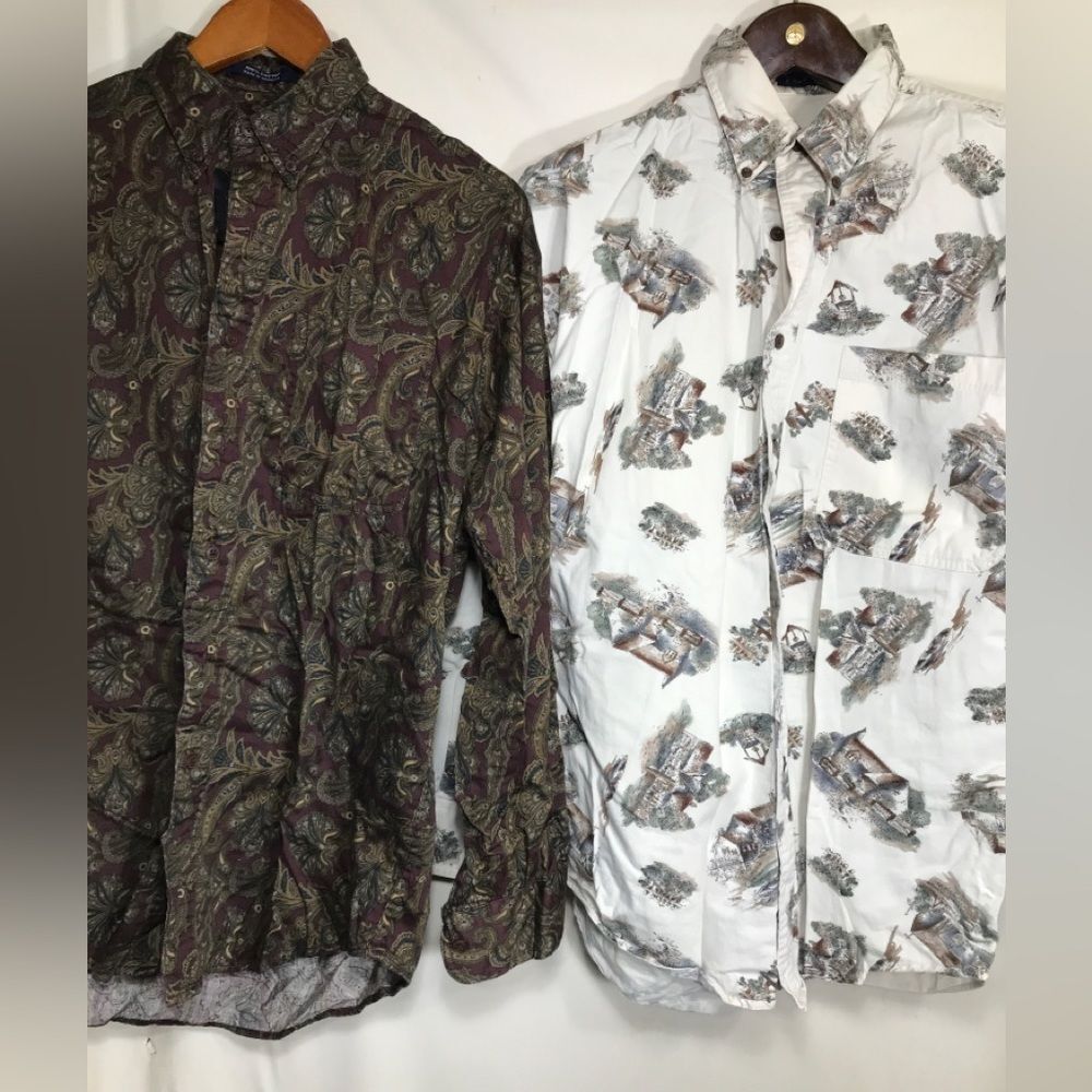 VTG Chaps Ralph Lauren Shirt Mens Med Long Sleeve